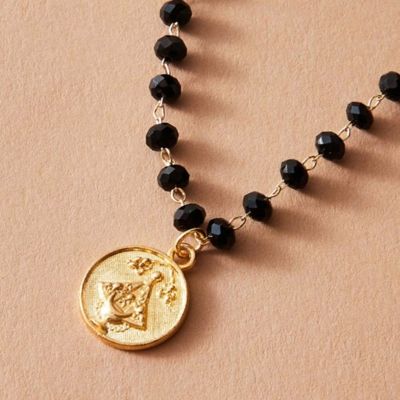 5 for $25 Layered Black Bead Gold Chain Necklace - Picture 4 of 5